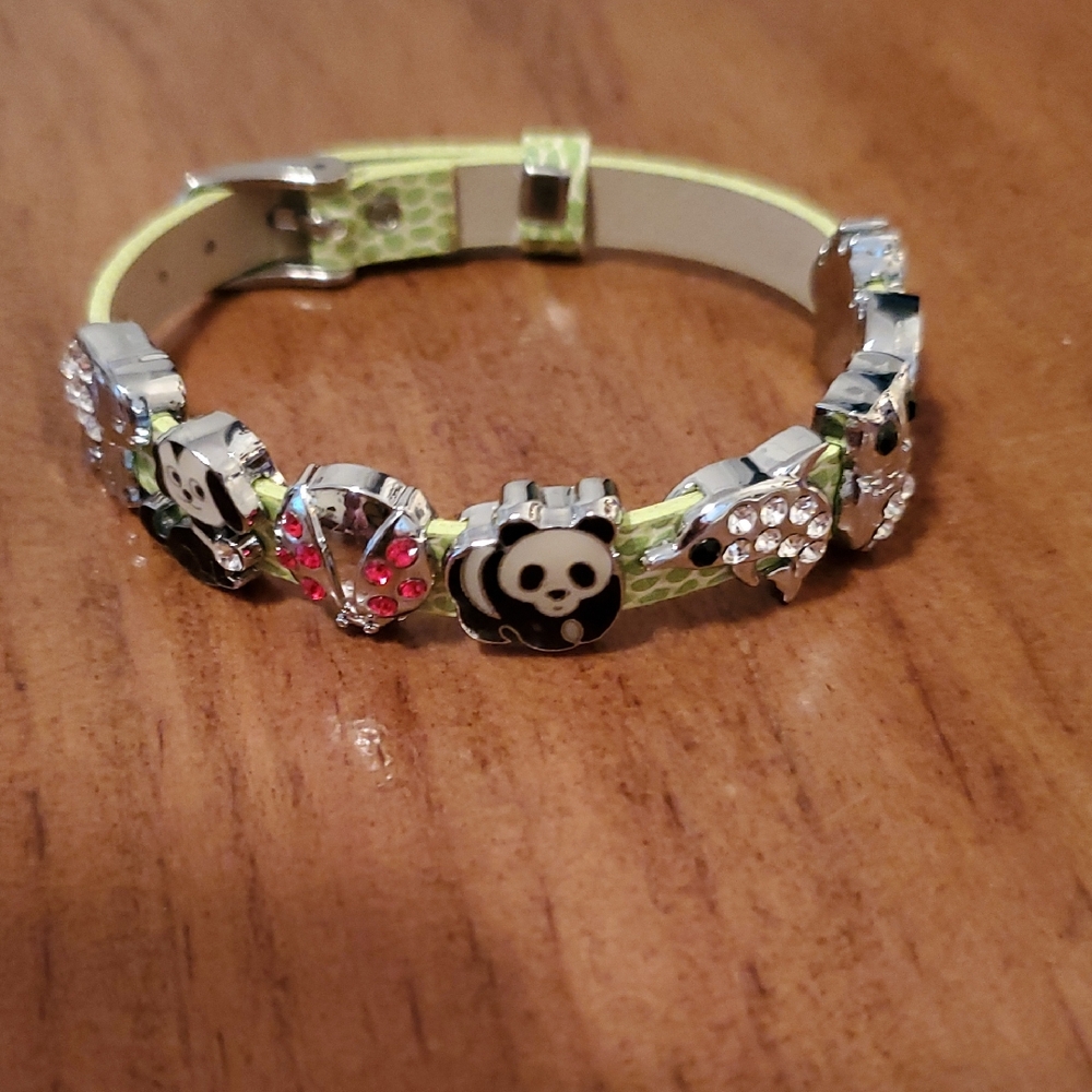 NWOT - Kids Rhinestone and Enameled Painted Charm Bracelet